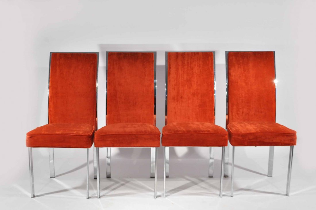 (4) MODERN SAMTON CHROME SIDE CHAIRS (1 of 10)