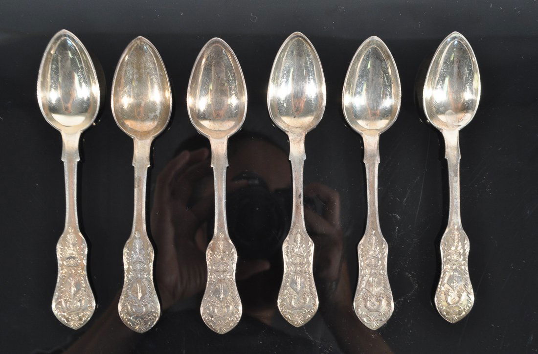 6 RUSSIAN STERLING SILVER SPOONS (1 of 6)