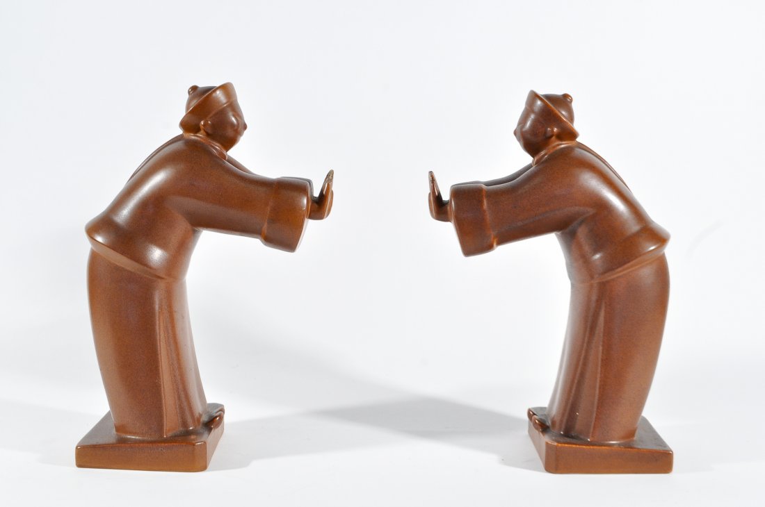 PAIR OF ART DECO ROBJ CERAMIC BOOKENDS (1 of 8)
