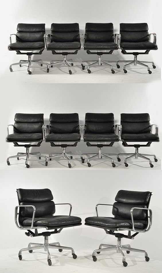 (10) CHARLES & RAY EAMES SOFT PAD ARM CHAIR GROUP (1 of 9)