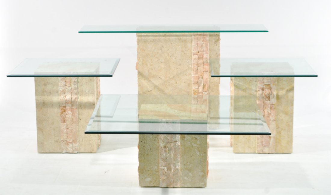 (3) MAITLAND SMITH MARBLE & GLASS TABLES (1 of 8)