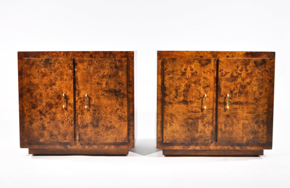 PAIR OF MILO BAUGHMAN STYLE NIGHTSTANDS (1 of 9)
