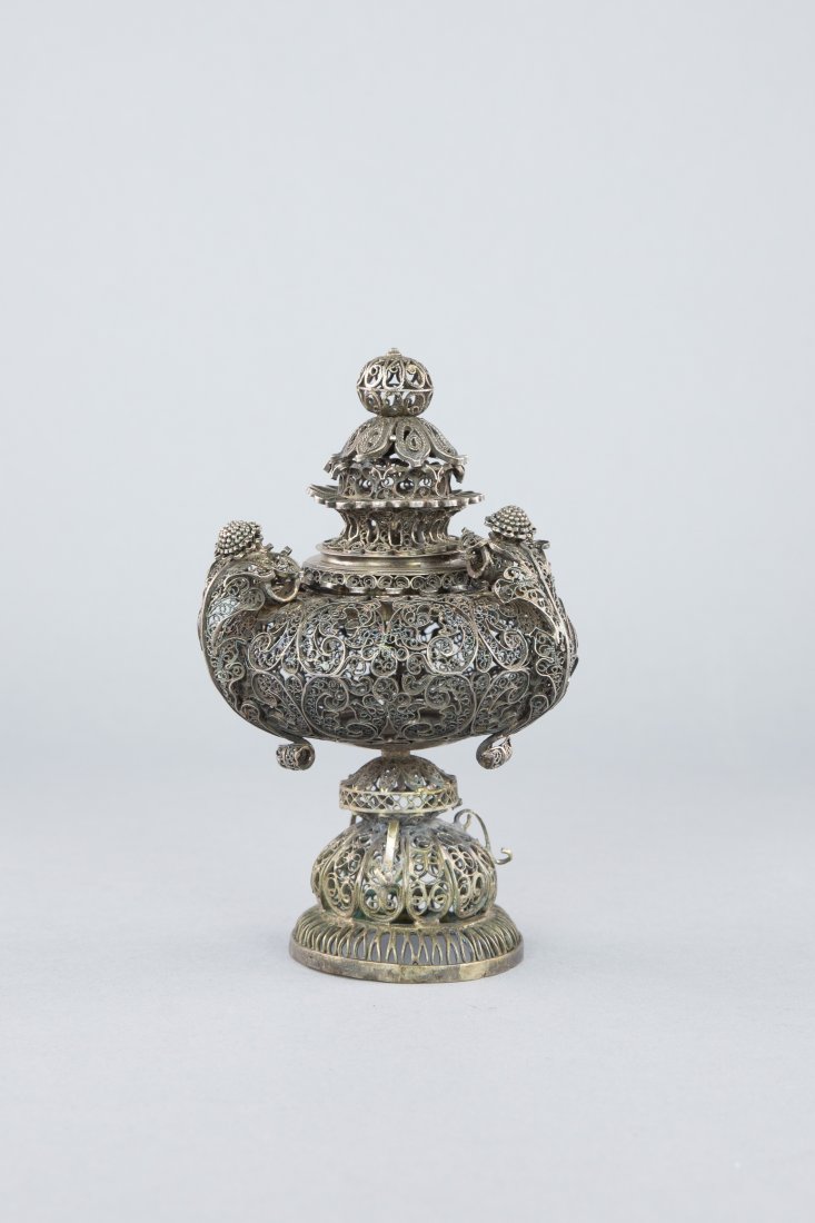 ITALIAN SILVER FILIGREE SPICE BOX (1 of 5)