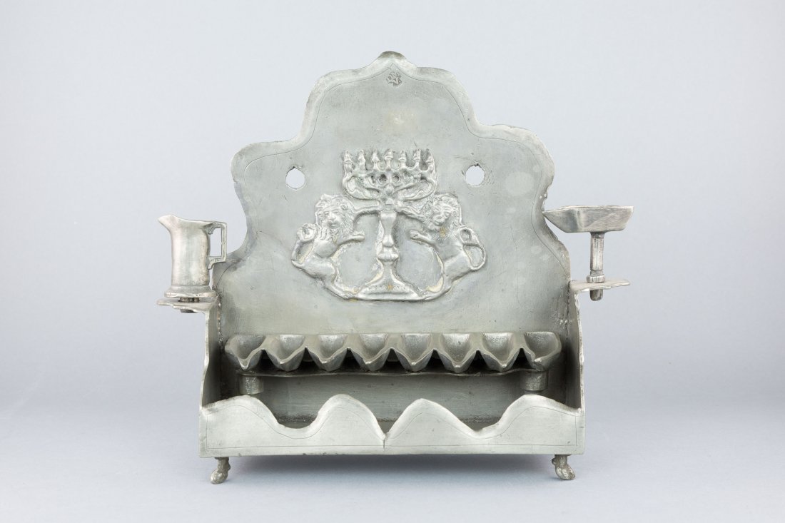 GERMAN PEWTER CHANUKAH LAMP (1 of 2)