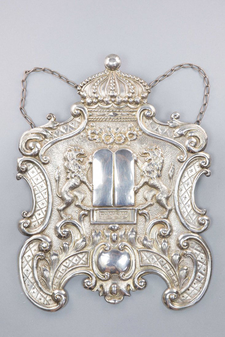 AUSTRIAN SILVER TORAH SHIELD FOR SHAVUOT (1 of 2)