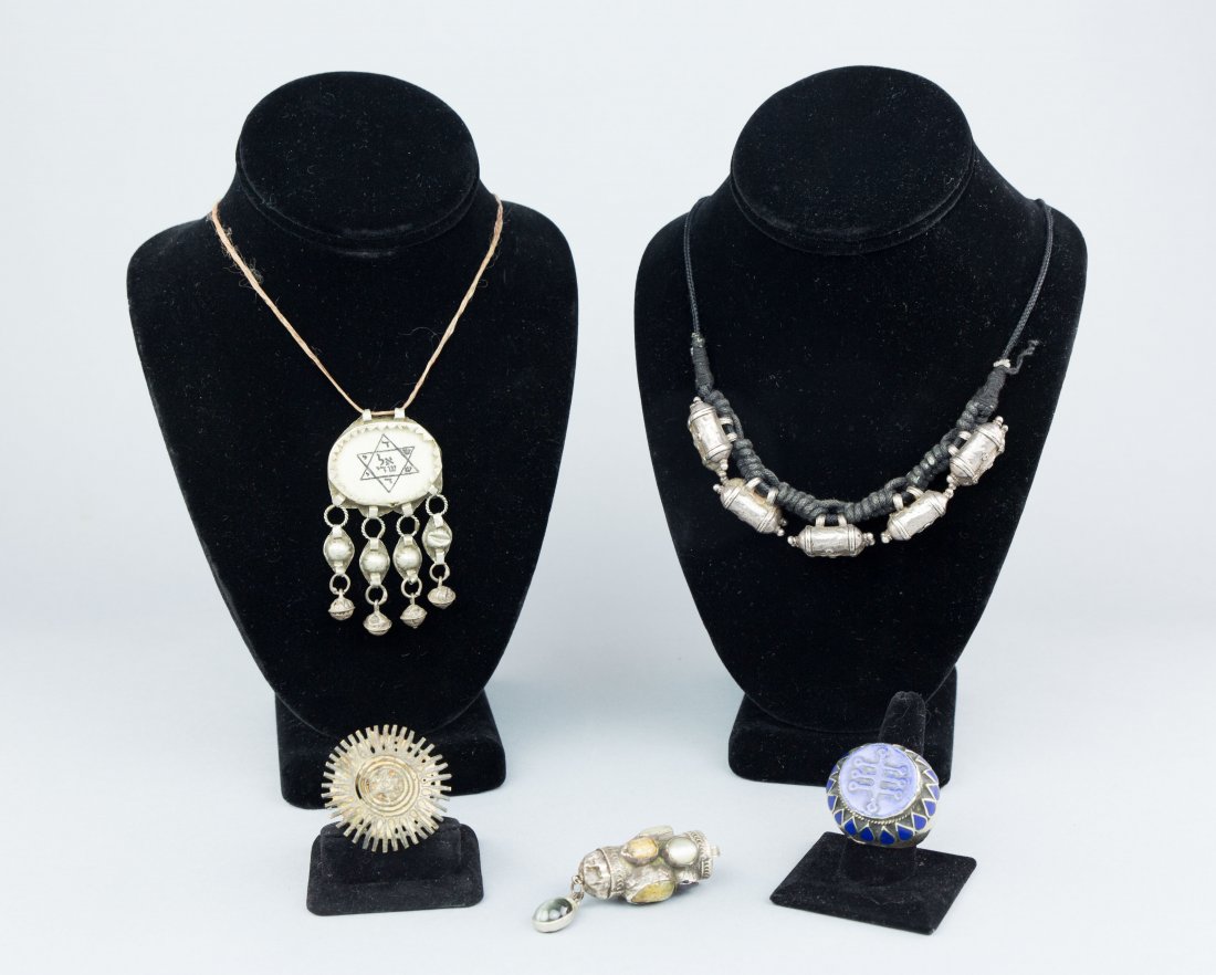 COLLECTION OF SILVER AMULETS (1 of 6)