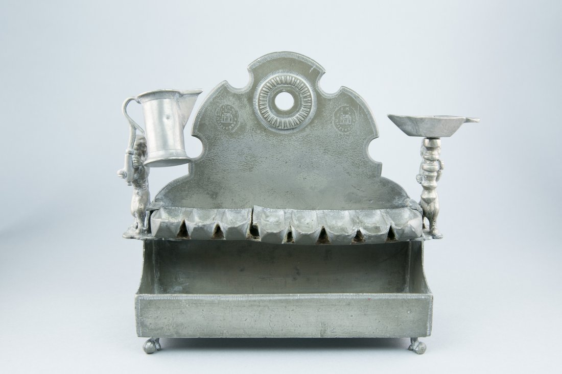 GERMAN PEWTER CHANUKAH LAMP (1 of 4)