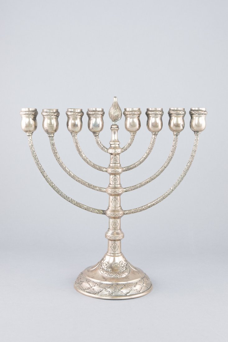SILVER CHANUKAH LAMP W/ POSEN HALLMARK (1 of 2)