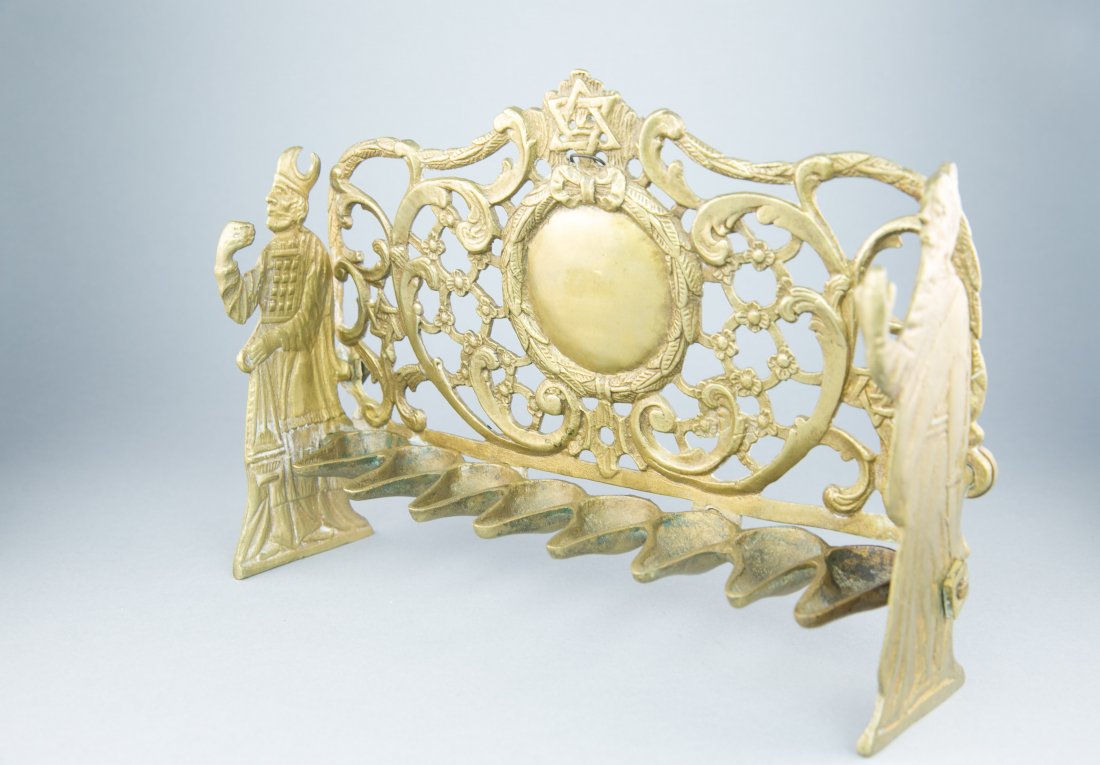 BOHEMIAN BRASS CHANUKAH LAMP (1 of 4)