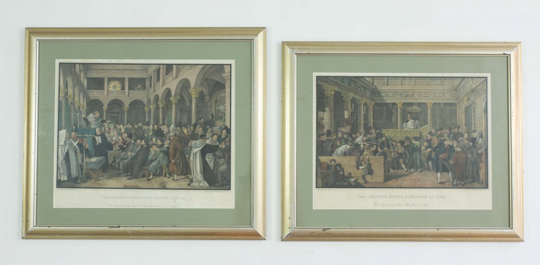 19TH C. ROME SYNAGOGUE ENGRAVINGS (1 of 3)