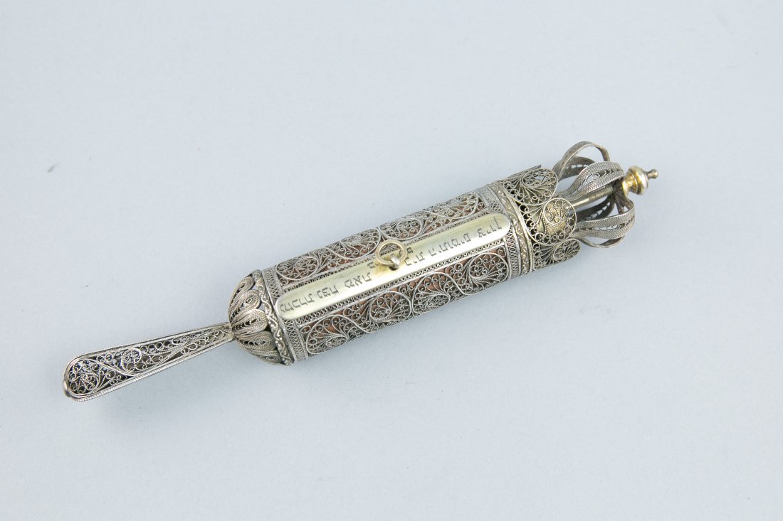 SILVER FILIGREE SCROLL CASE (1 of 4)