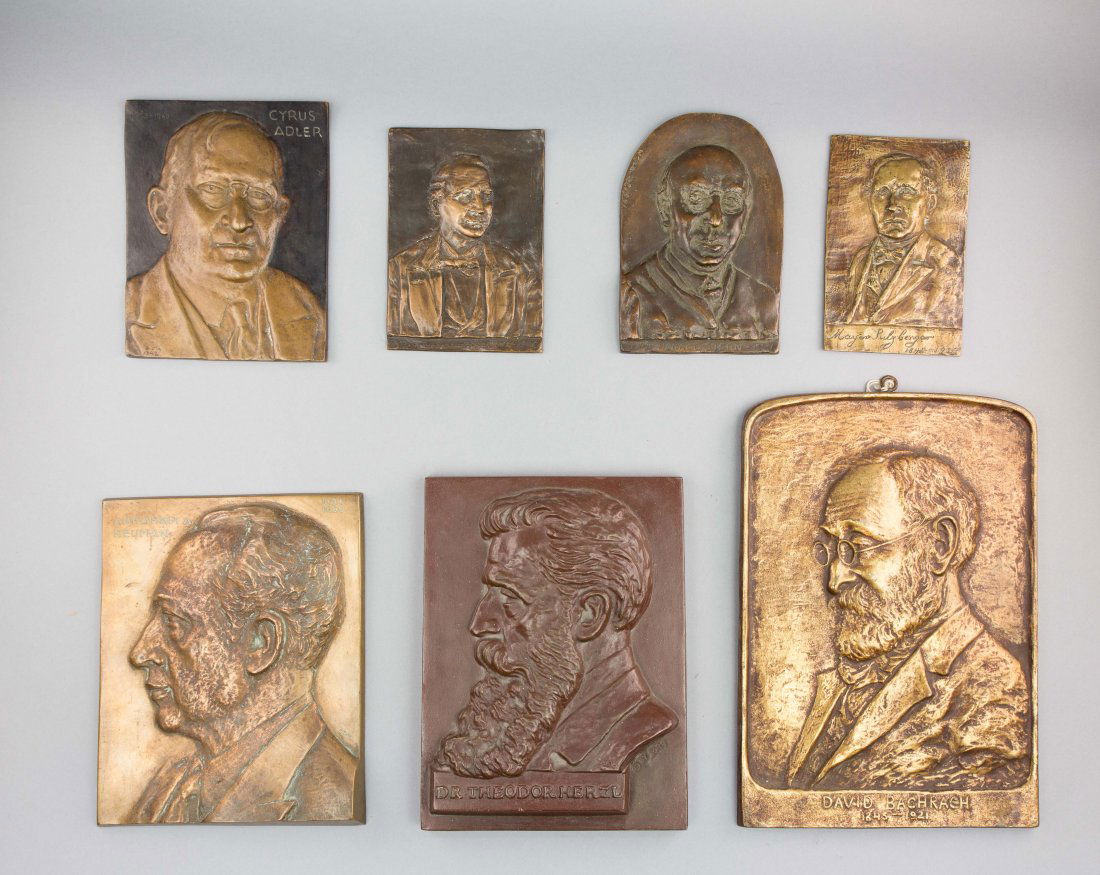 COLLECTION OF SEVEN BRONZE FIGURAL PLAQUES (1 of 5)