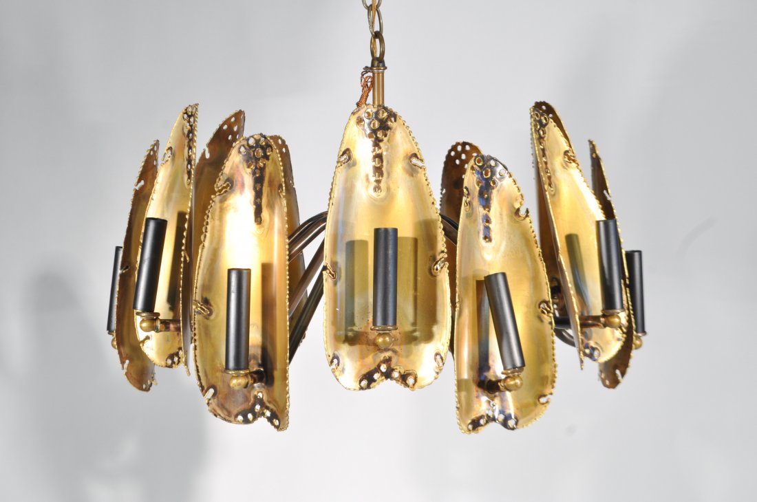 TOM GREENE; FELDMAN BRUTALIST CHANDELIER (1 of 7)