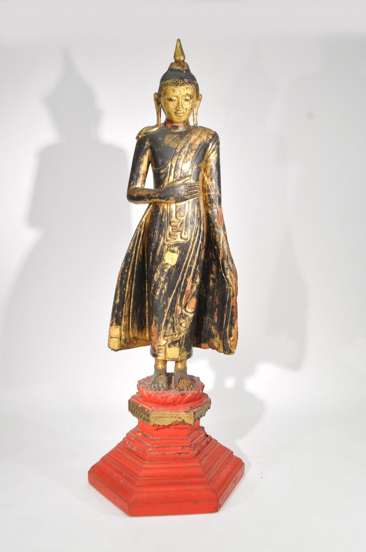 BURMESE GILT PAINTED BUDDHA (1 of 10)