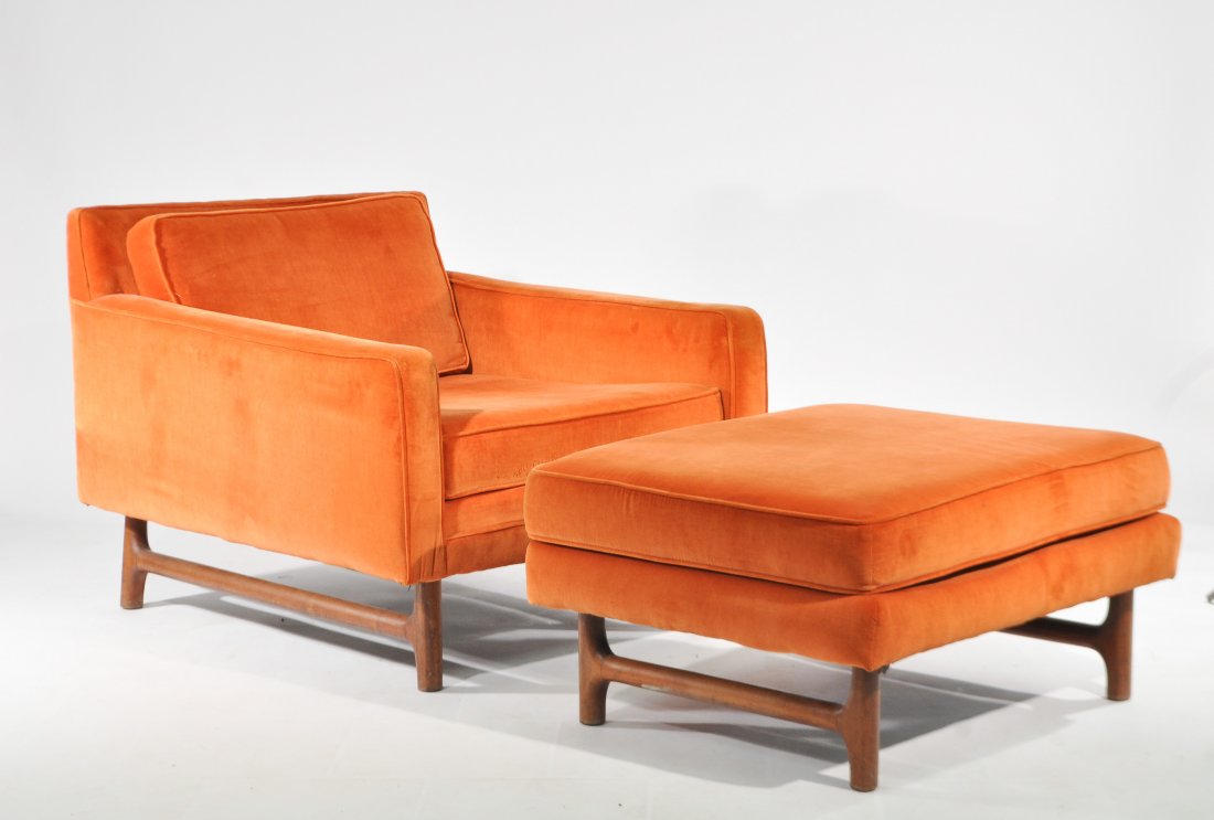 JENS RISOM (ATTR.) LOUNGE CHAIR AND OTTOMAN (1 of 8)