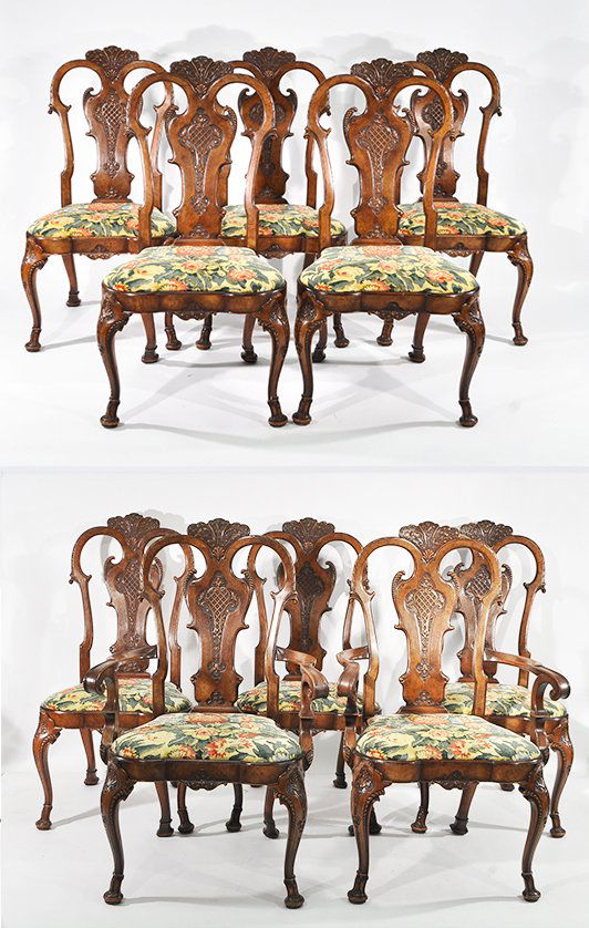 GEORGIAN STYLE CARVED BACK DINING CHAIR GROUP (1 of 10)
