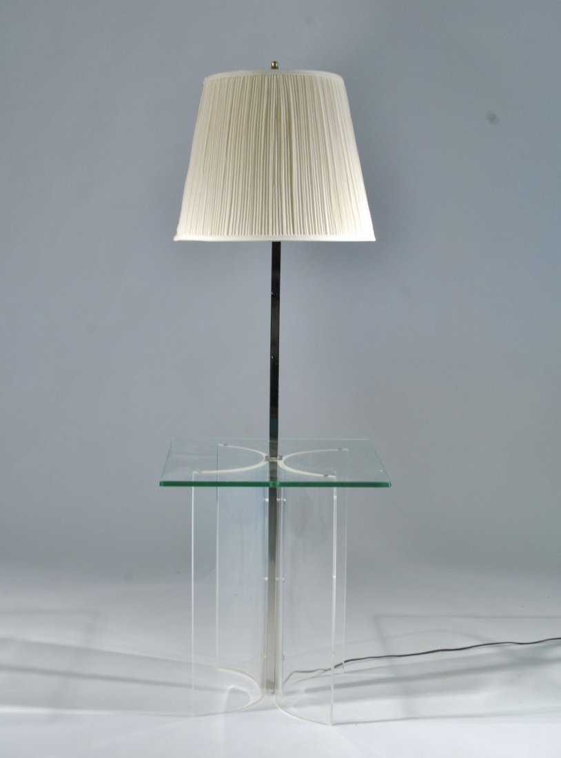 MID-CENTURY LUCITE LAMP TABLE (1 of 9)