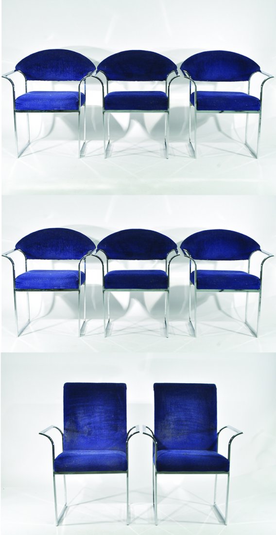 (8) SET OF MILO BAUGHMAN STYLE DINING CHAIRS (1 of 10)