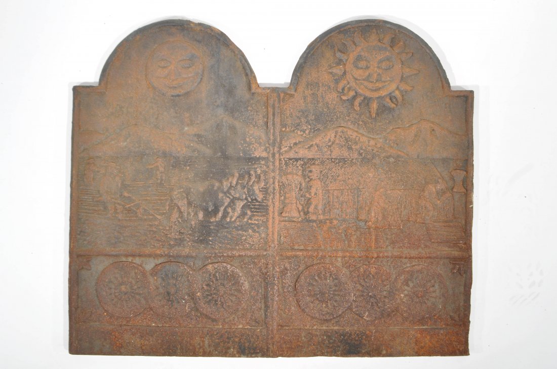 DOUBLE CAST IRON FIRE BACK (1 of 7)