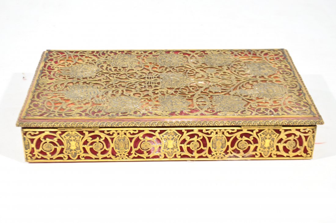 BRASS 19TH CENTURY HUMIDOR BY E.F. CALDWELL & SONS (1 of 10)