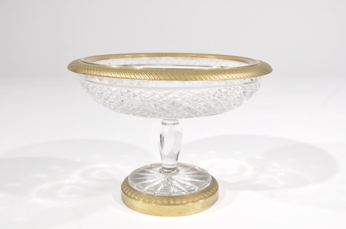 ANTIQUE FRENCH EMPIRE BRONZE AND CRYSTAL COMPOTE (1 of 8)