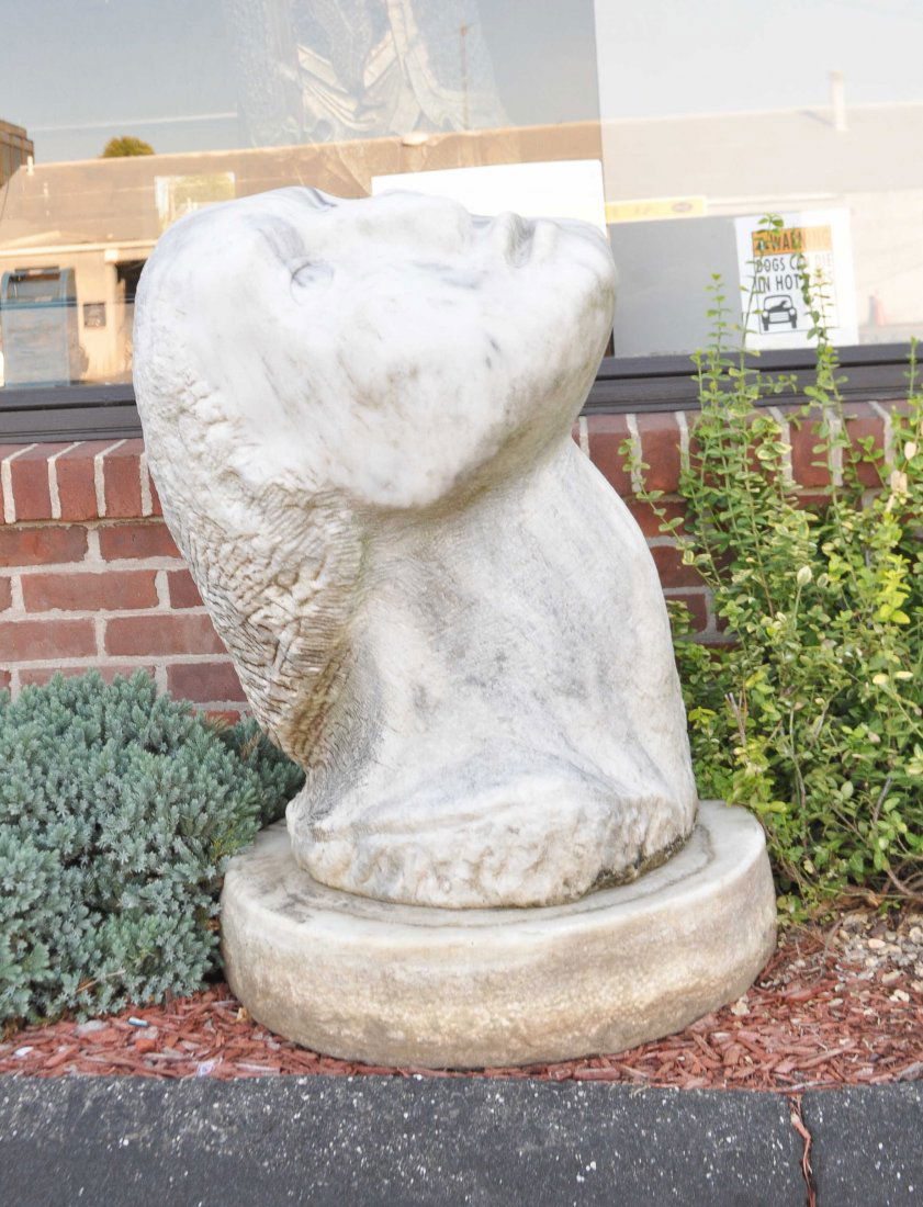 CARVED MARBLE HEAD SCULPTURE (1 of 5)