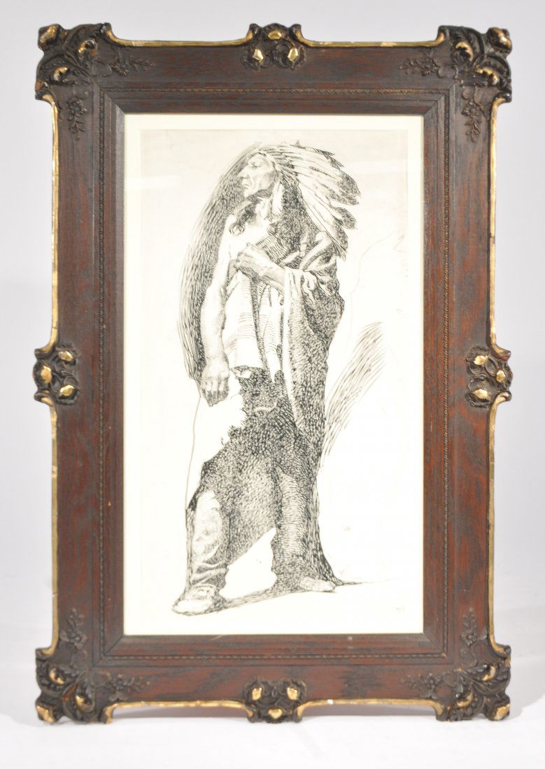 EARLY 20TH C. SIGNED PEN AND INK (1 of 8)