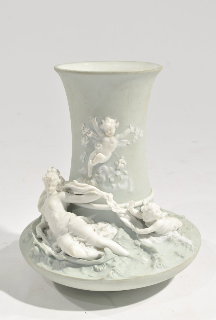 VOLKSTEDT GERMAN BISQUE POTTERY VASE (1 of 9)