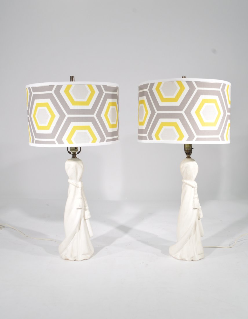 PAIR OF JOHN DICKINSON STYLE PLASTER TABLE LAMPS (1 of 6)