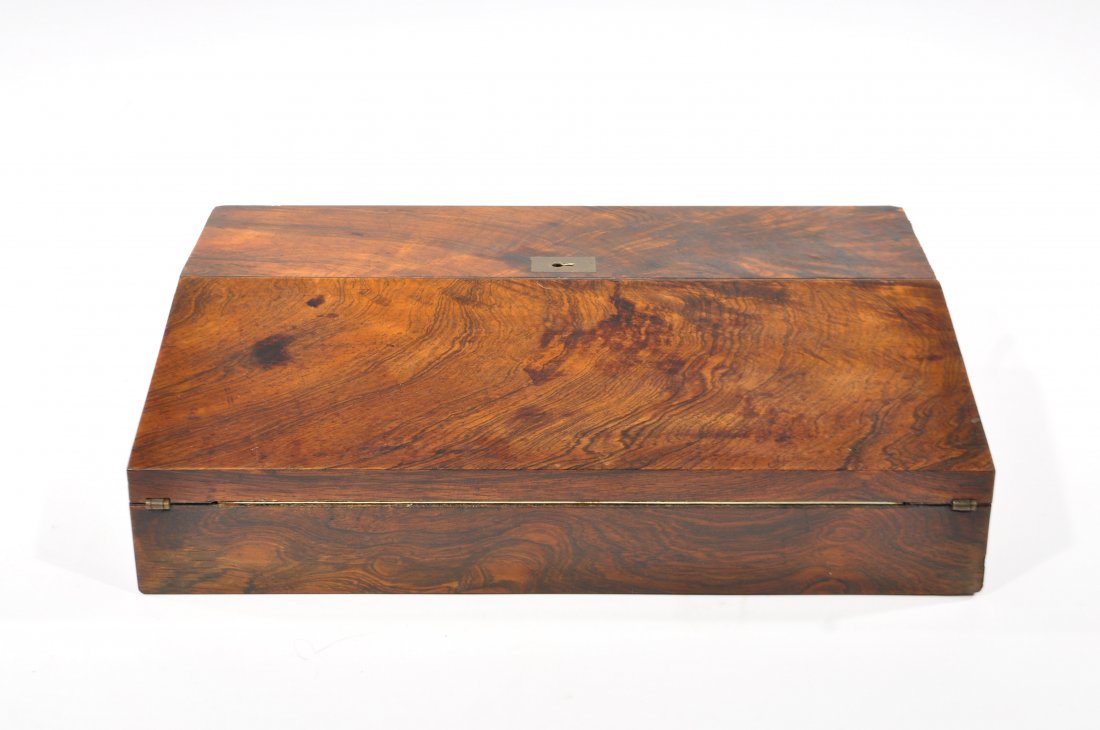 19TH C. ROSEWOOD TRAVEL LAP DESK SET (1 of 7)
