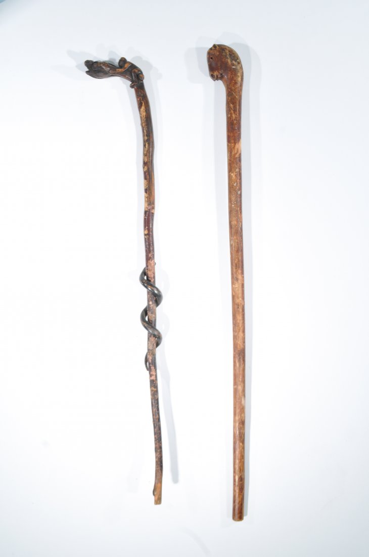 (2) CARVED WOOD CANES (1 of 6)