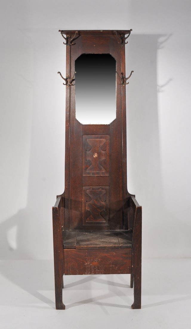 ARTS & CRAFTS MISSION OAK HALL TREE (1 of 9)