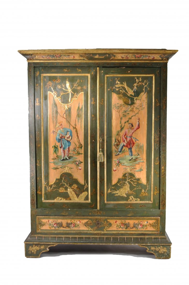 HANDPAINTED CHINOISERIE ARMOIRE (1 of 10)