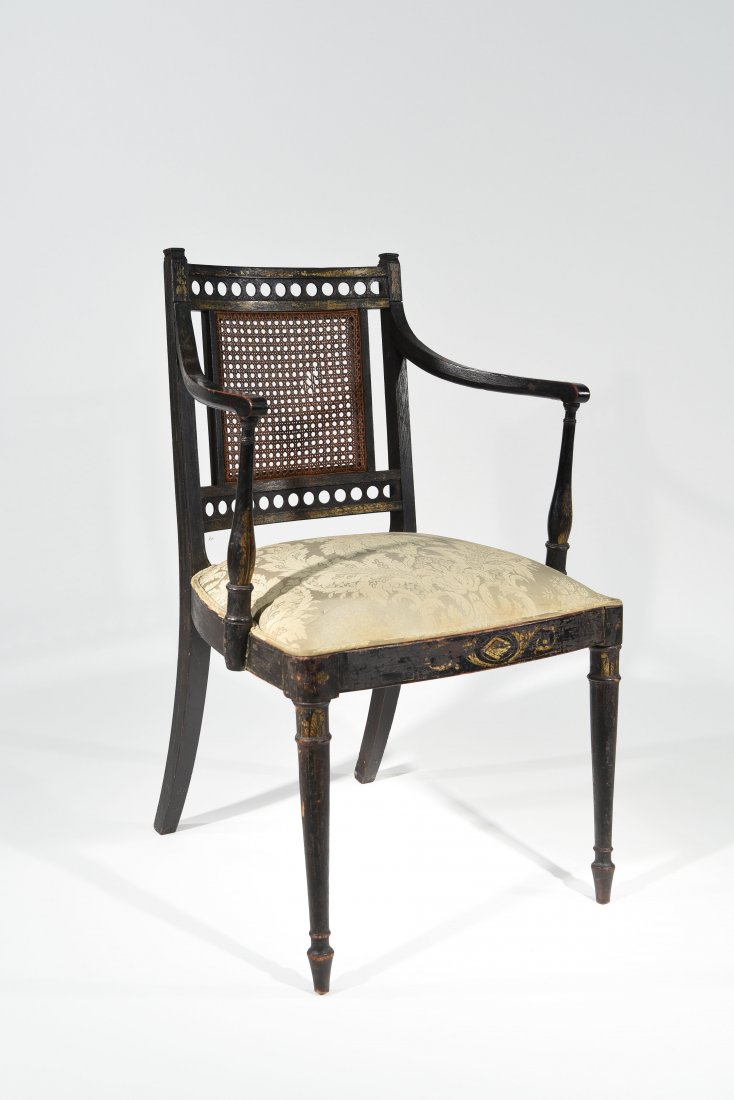 REGENCY STYLE PAINTED ARMCHAIR (1 of 9)