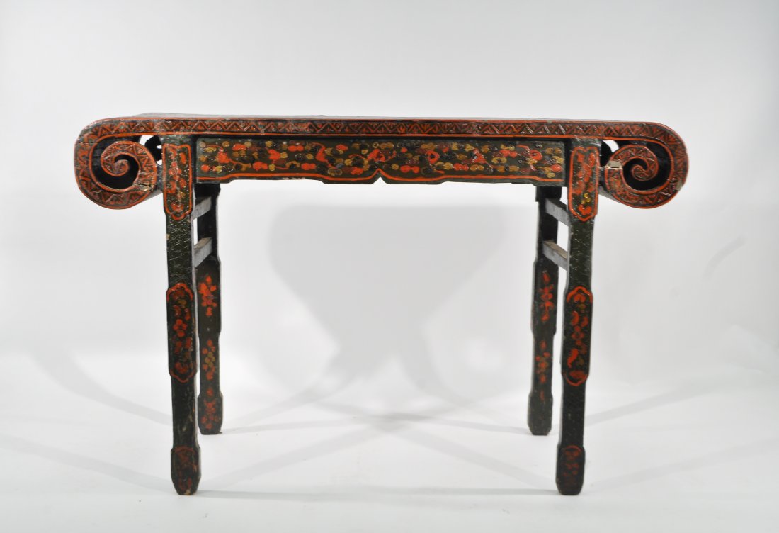 19TH C. CHINESE LACQUERED CONSOLE ALTAR TABLE (1 of 10)