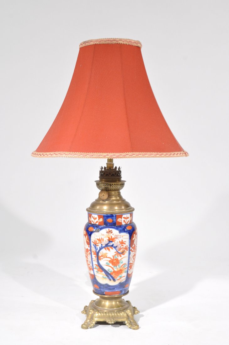 19TH C. BRONZE FOOTED IMARI VASE LAMP (1 of 8)