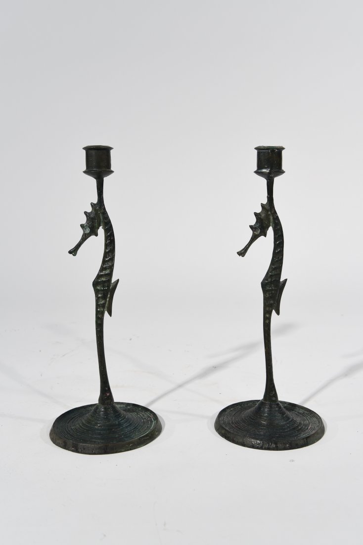 (ATTR.) E.T. HURLEY SEAHORSE CANDLESTICKS (1 of 6)