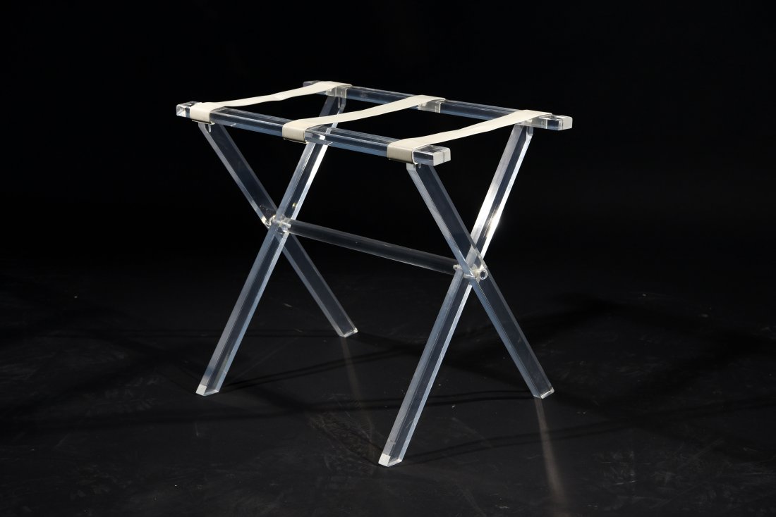 MID-CENTURY LUCITE LUGGAGE RACK (1 of 5)