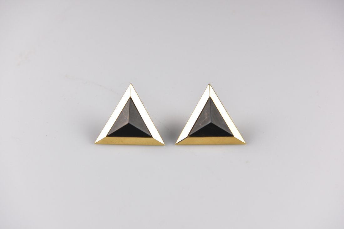 PAUL MORELLI 14K GOLD TRIANGLE EARRINGS (1 of 4)
