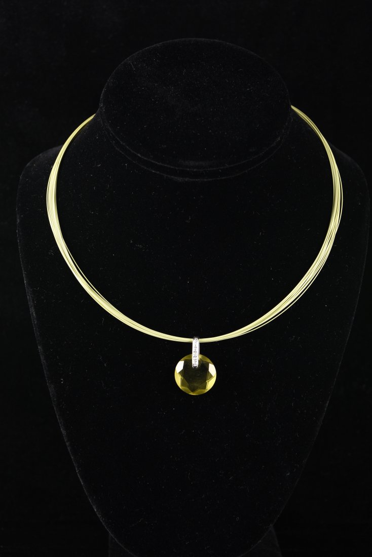 18K & DIAMOND CITRINE PENDANT (1 of 5)