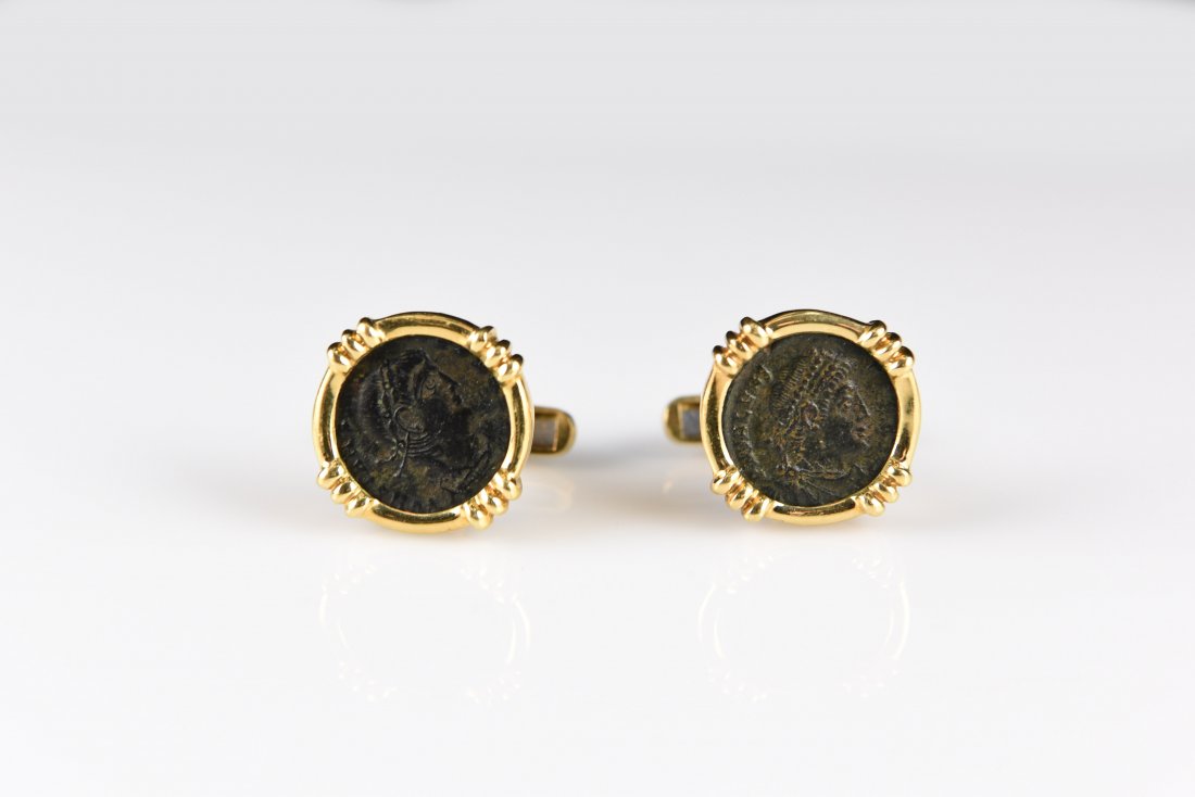 18K ROMAN COIN CUFFLINKS (1 of 4)