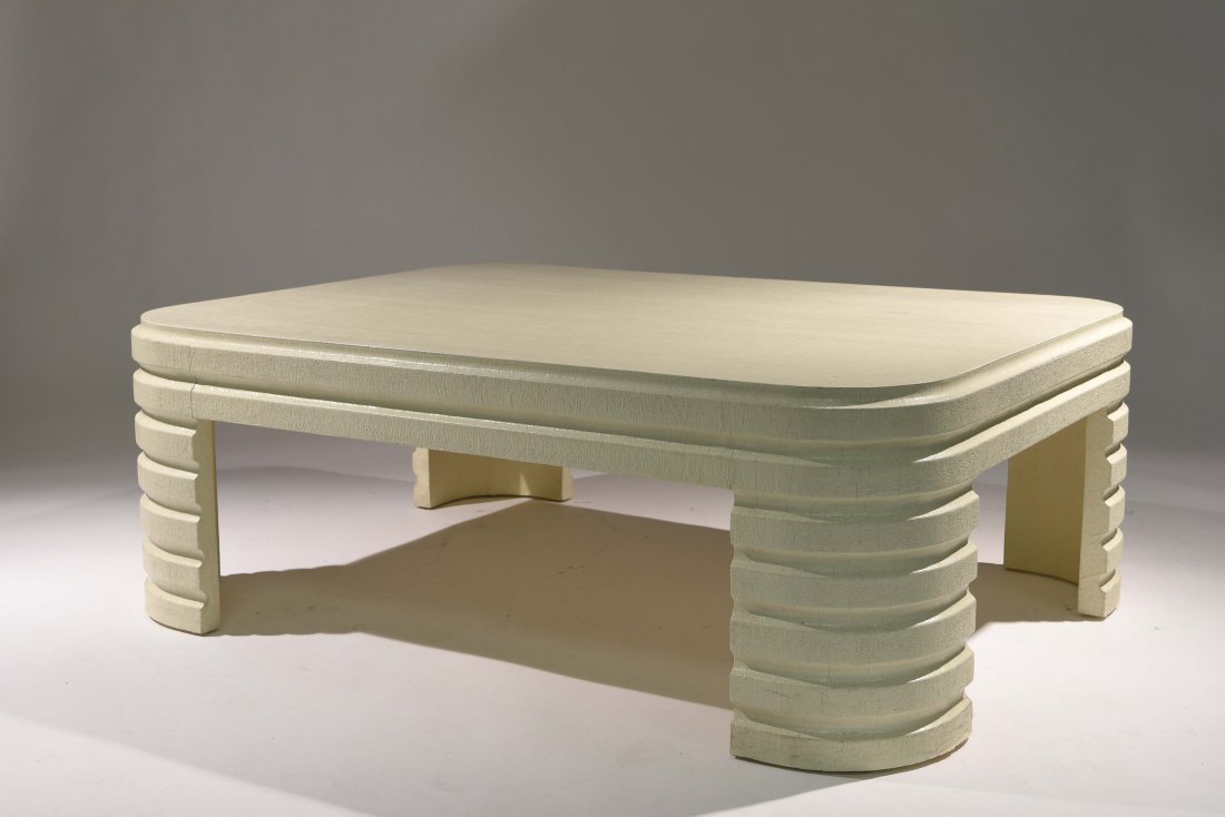 LINEN WRAPPED STEPPED COFFEE TABLE (1 of 9)