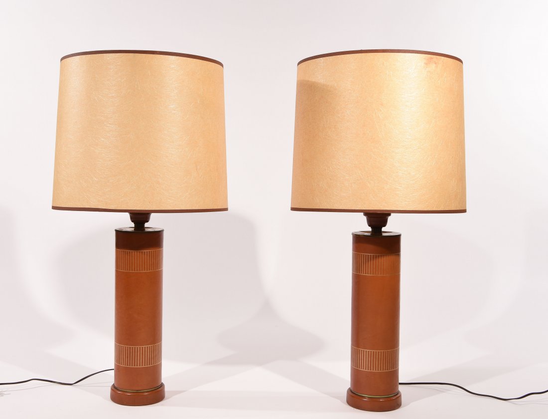 (2) LEATHER WRAPPED TABLE LAMPS (1 of 10)