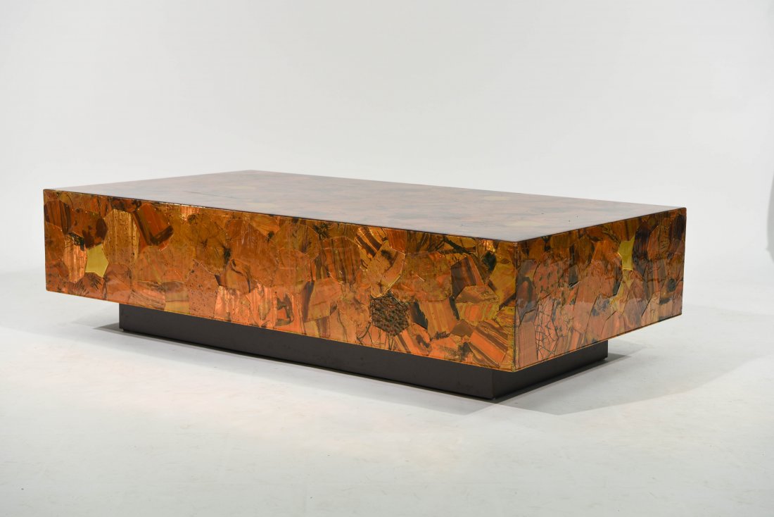 PAUL EVANS STYLE COPPER PATCHWORK COFFEE TABLE (1 of 10)