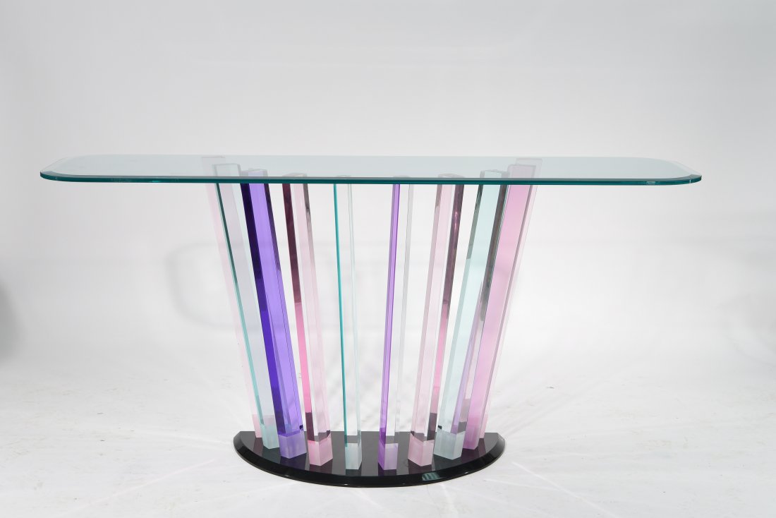 HAZIZA LUCITE RAINBOW CONSOLE TABLE (1 of 7)