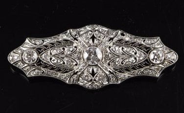 ART DECO DIAMOND BAR PIN BROOCH (1 of 6)