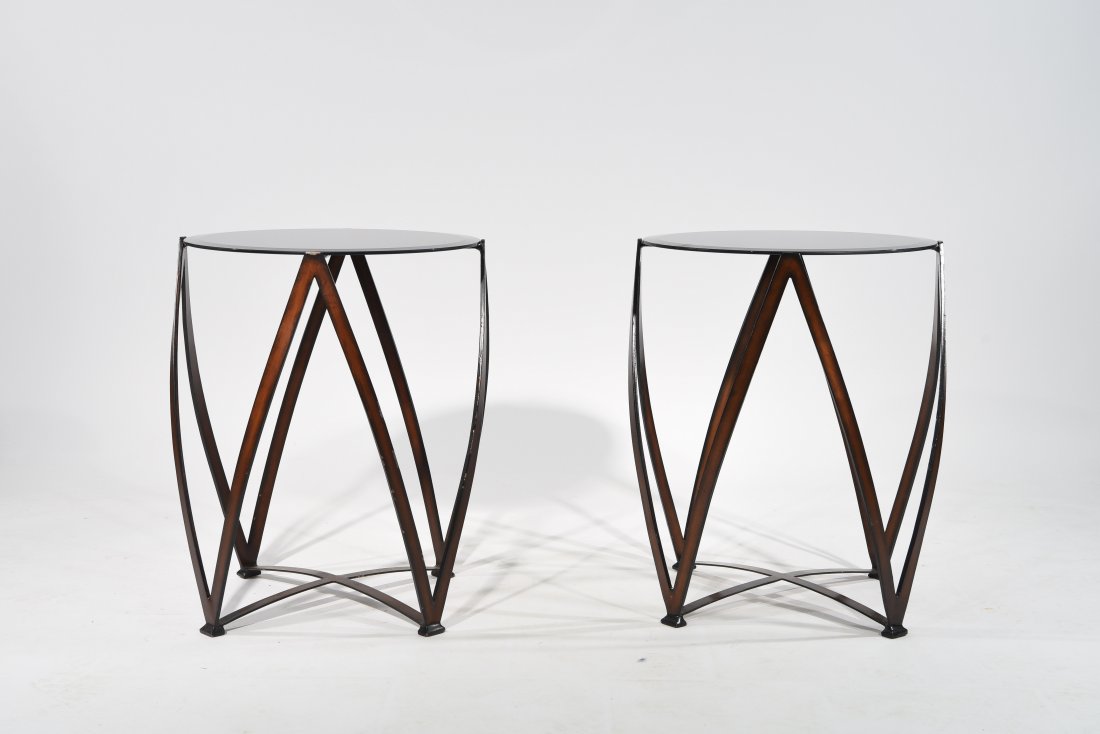 JOHN VESEY STYLE PAIR OF PAINTED STEEL SIDE TABLE (1 of 8)