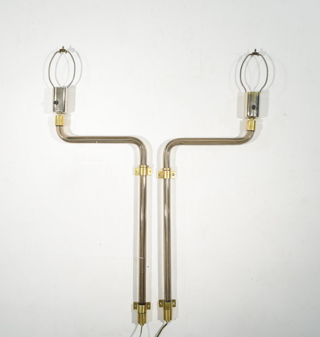 PETER HAMBURGER; KNOLL SMOKED LUCITE SCONCES (1 of 8)