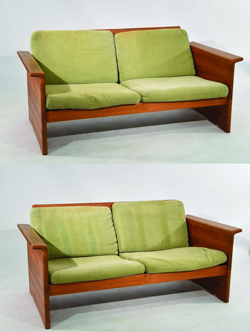 PAIR OF TARM STOLE DANISH LOVESEATS (1 of 10)