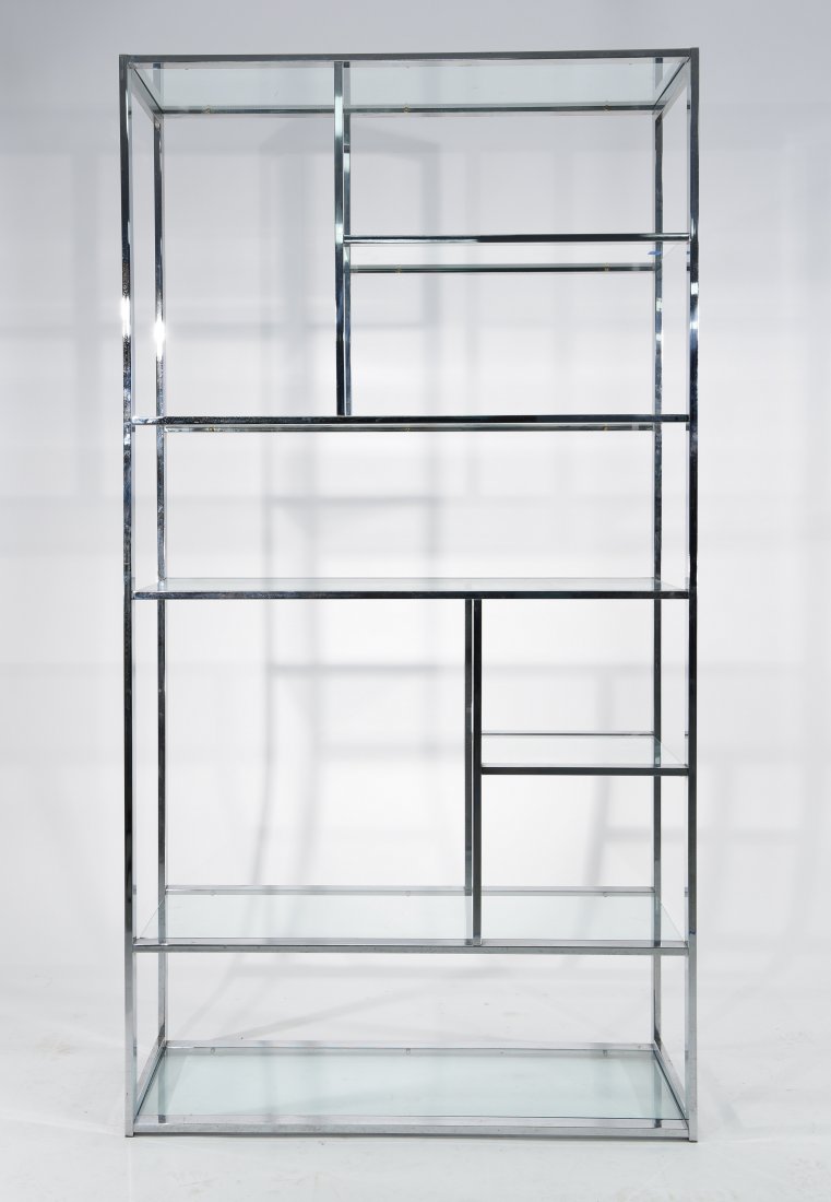 MILO BAUGHMAN; DIA CHROME MID-CENTURY ÉTAGÈRE (1 of 7)